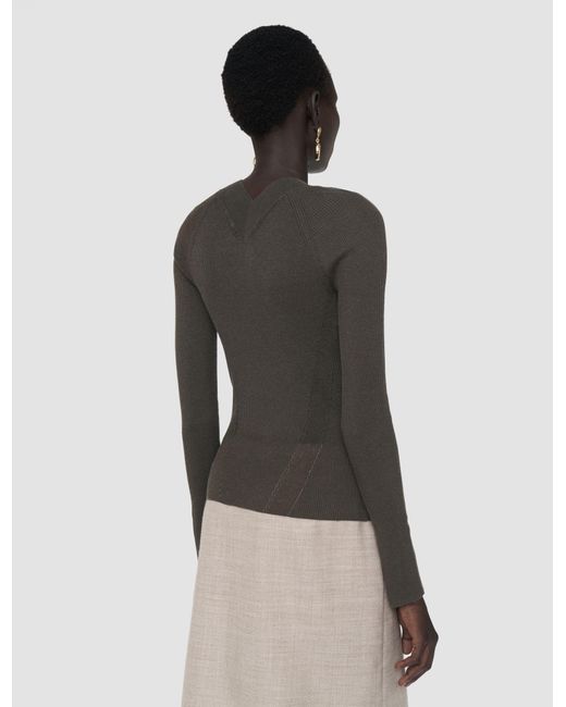 Top Harti En Maille De Lin Mélangé Joseph en coloris Natural