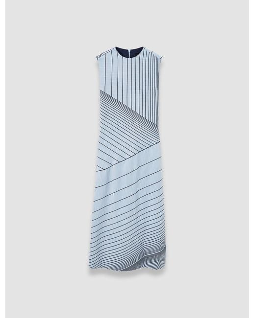 Joseph Blue Maryse Embroidered Stripes Dress