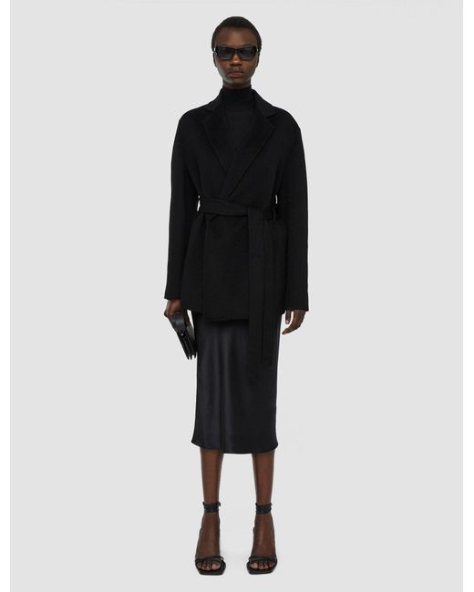 Joseph Black Double Face Cashmere Cenda Coat