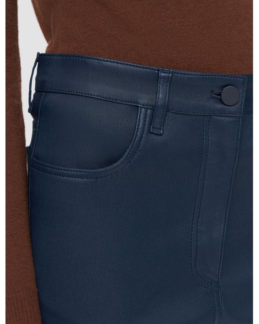 Joseph Blue Duke Leather Stretch Trousers