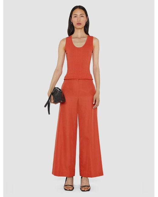 Joseph Red Thurlow Soft Cotton Silk Trousers
