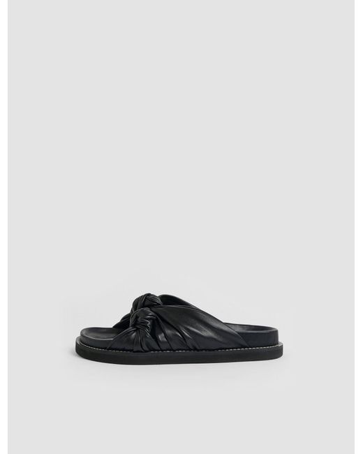 Joseph White Leather Big Knot Sandals