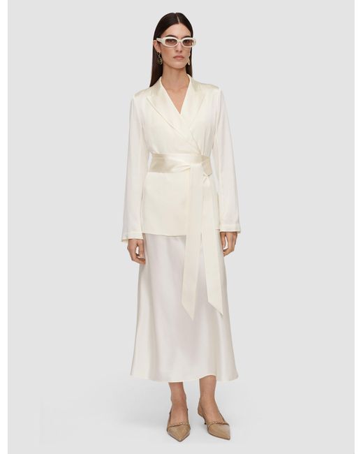 Joseph White Archer Silk Satin Jacket