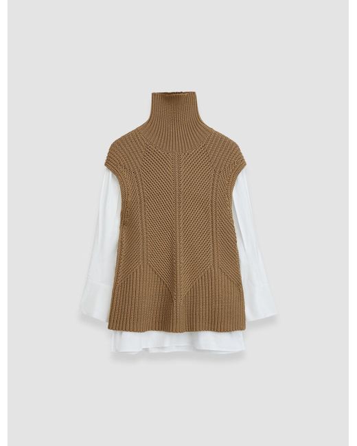 Ensemble Chemise Et Gilet En Maille Joseph en coloris Natural