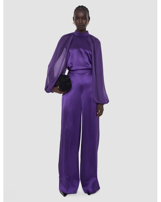 Joseph Purple Cave Double Satin Blouse