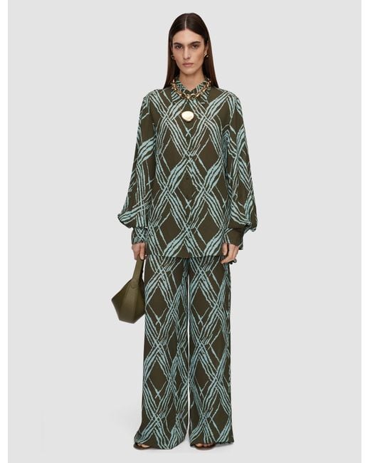 Blouse Sina En Soie À Tissage Ajouré Joseph en coloris Green