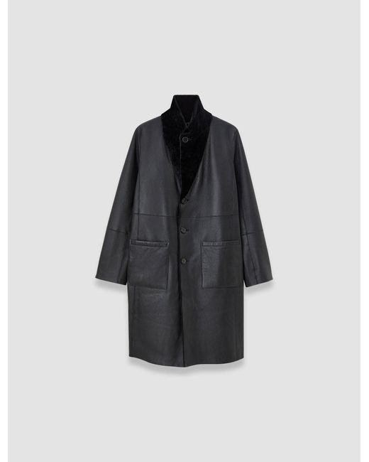 Joseph Blue Britanny Reversible Soft Shearling Coat