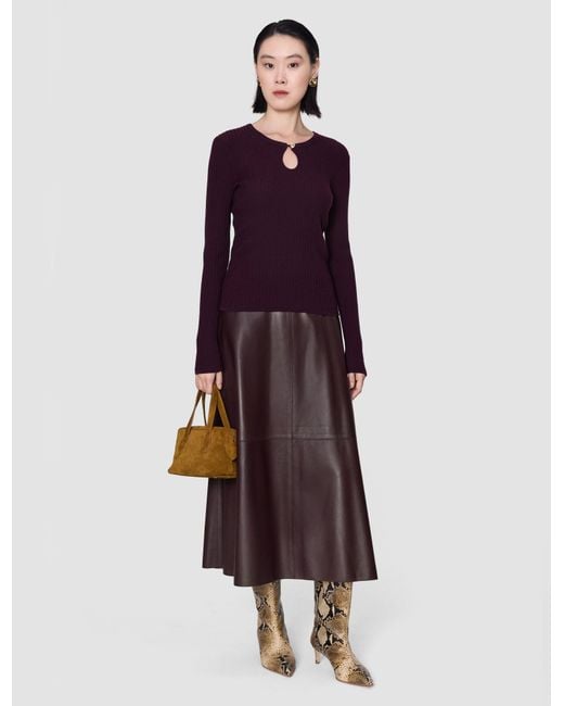 Joseph Red Luz Merino Wool Rib Top