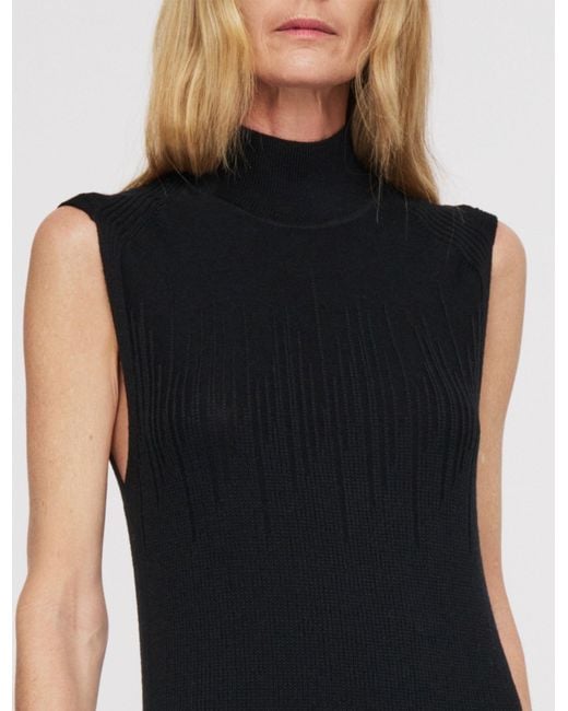 Joseph Black Gradient Stitch High Neck Dress