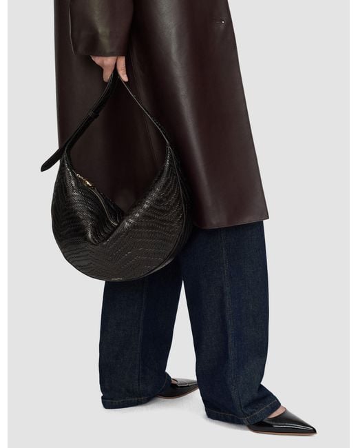 Joseph Blue Large Bean Woven Leather Bag