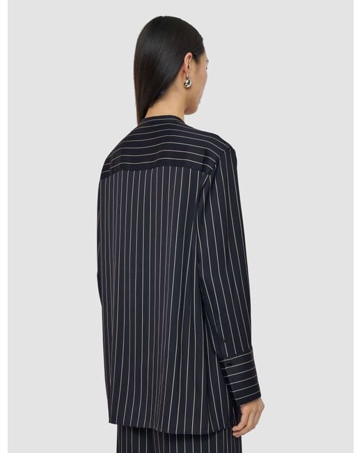 Joseph Blue Athena Geometric Print Silk Blouse