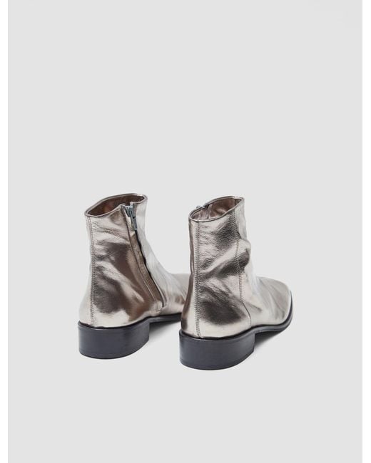 Joseph Metallic Leather Ankle Boots
