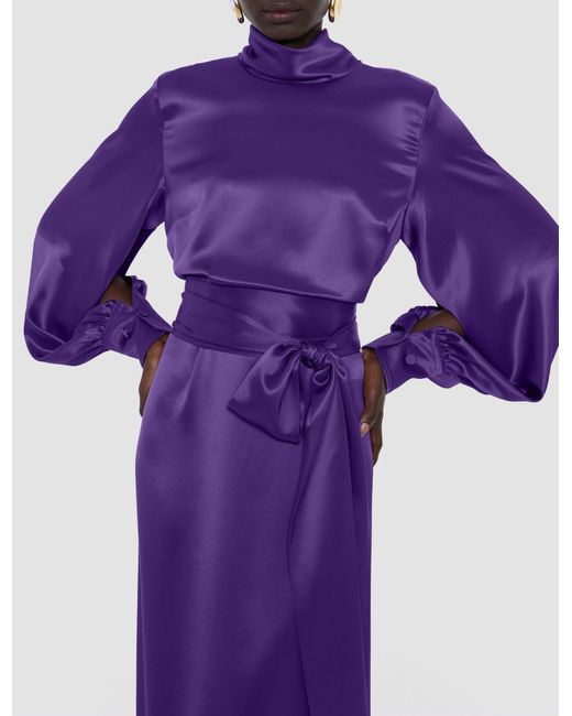Joseph Purple Cels Double Satin Dress