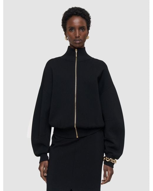 Joseph Black Sable Milano Knit Bomber Jacket