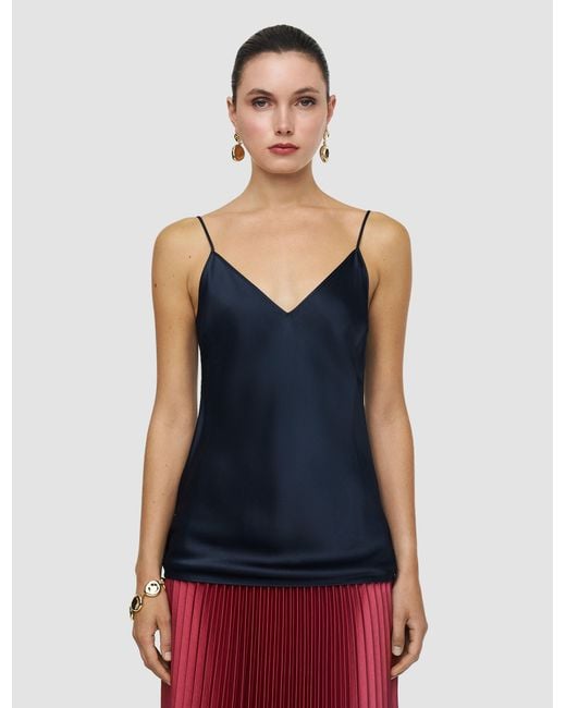 Joseph Blue Clea Silk Satin Camisole