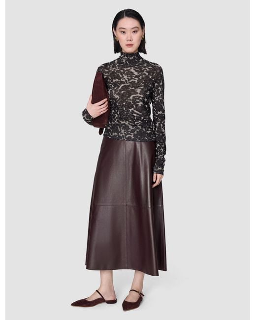 Joseph Black Yasmin Cashair Jacquard High Neck Jumper