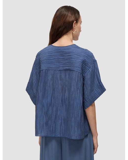 Joseph Blue Yani Fluid Crinkle Blouse