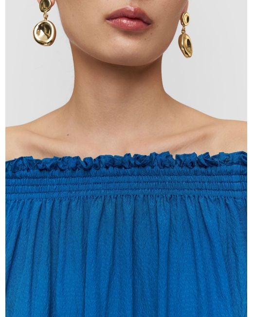 Joseph Blue Emi Textured Silk Top