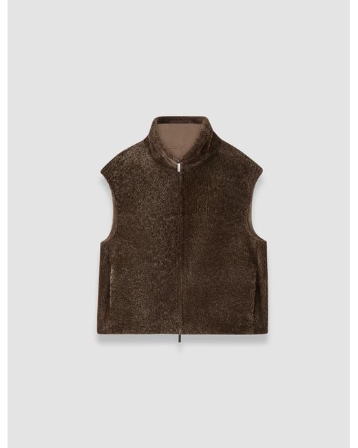 Joseph Brown Nico Reversible Textured Shearling Gilet