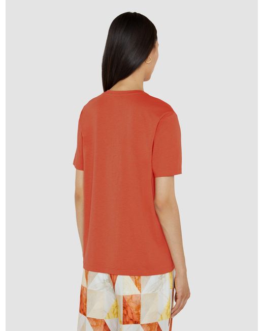 T-Shirt En Jersey De Coton Et Soie Joseph en coloris Red