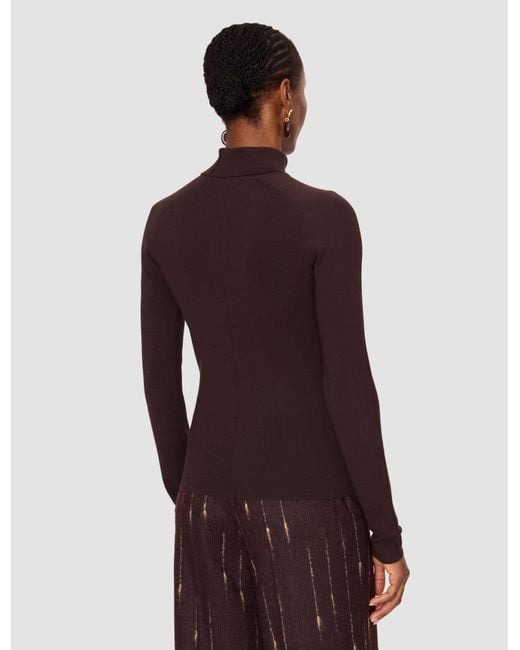 Joseph Brown Lola Silk Stretch High Neck Top