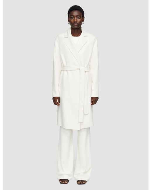 Joseph White Double Face Cashmere Cenda Long Coat