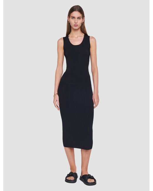 Joseph Black Viscose Rib Knit Skirt
