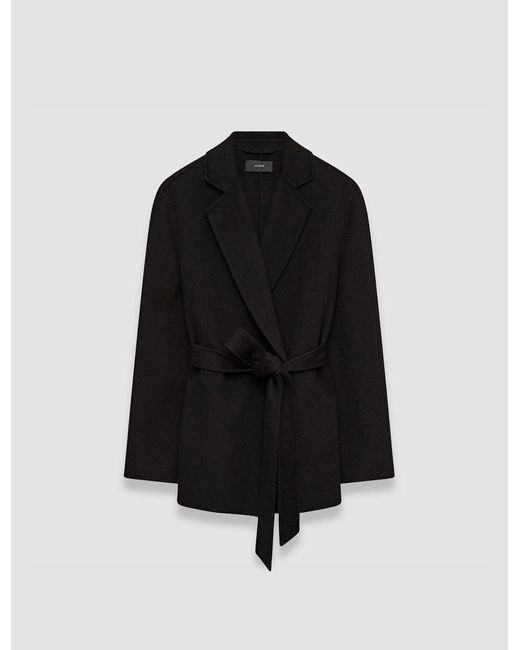 Joseph Black Double Face Cashmere Cenda Coat