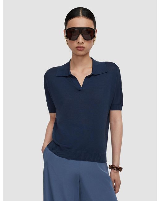 Polo Niata En Soie Superfine Joseph en coloris Blue