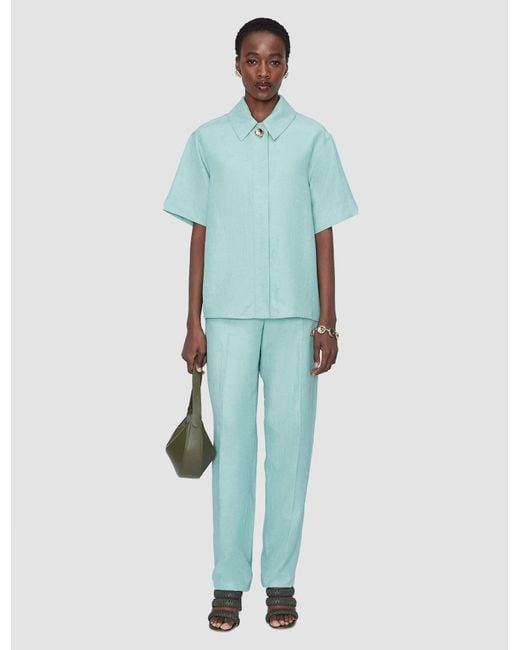 Joseph Blue Volu Light Linen Blend Shirt