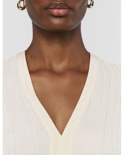 Joseph White Lucien Pleat Jacquard Blouse
