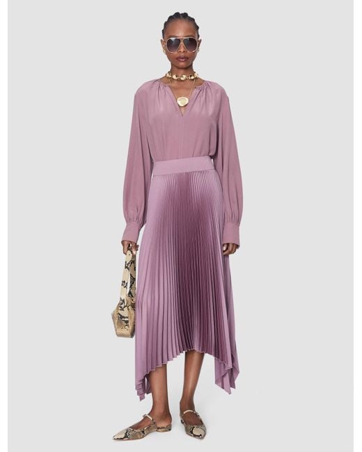 Jupe Ade En Maille Plissée Joseph en coloris Purple