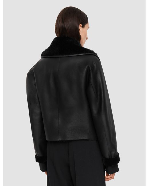 Joseph Black Rousse Textured Shearling Jacket