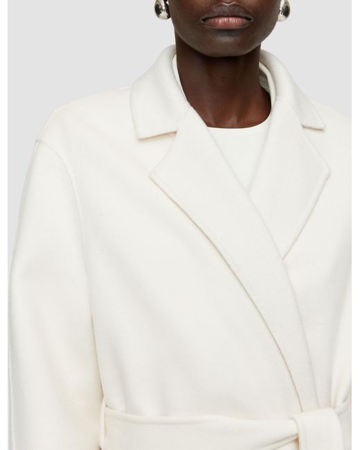 Joseph White Double Face Cashmere Cenda Long Coat
