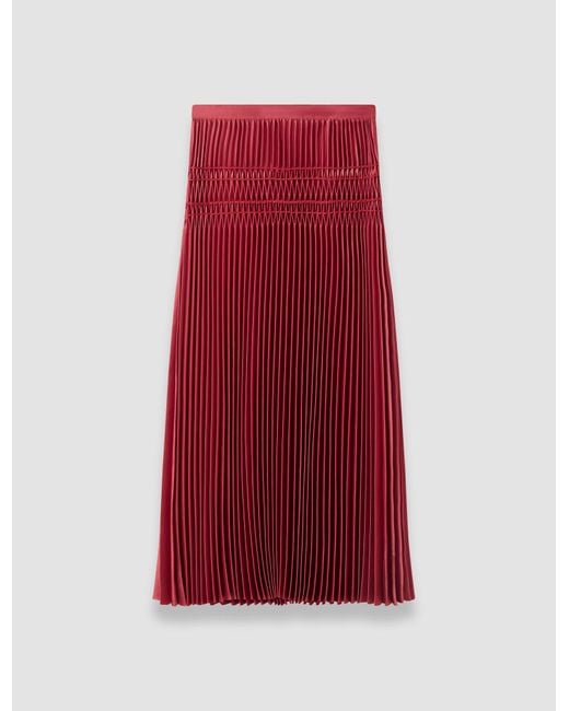 Joseph Red Hayes Pleated Woven Skirt