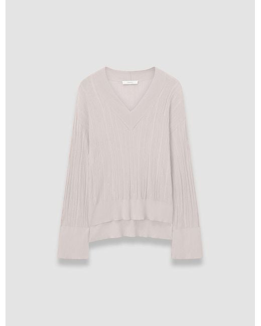 Joseph White Jardin Silk Cotton Rib Jumper