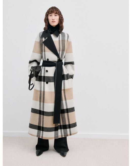 Joseph White Merton Reversible Check Wool Coat