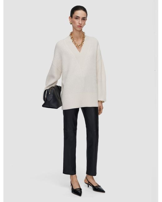 Joseph White Noel Fisherman Rib Cashmere Jumper