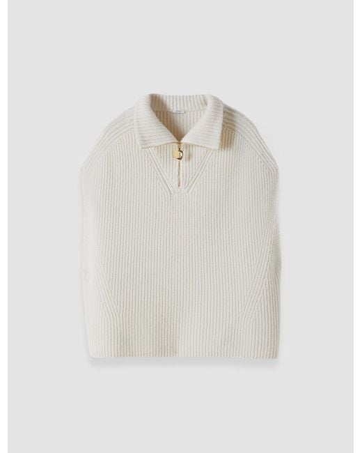 Joseph White Raffet Fisherman Rib Cashmere Vest