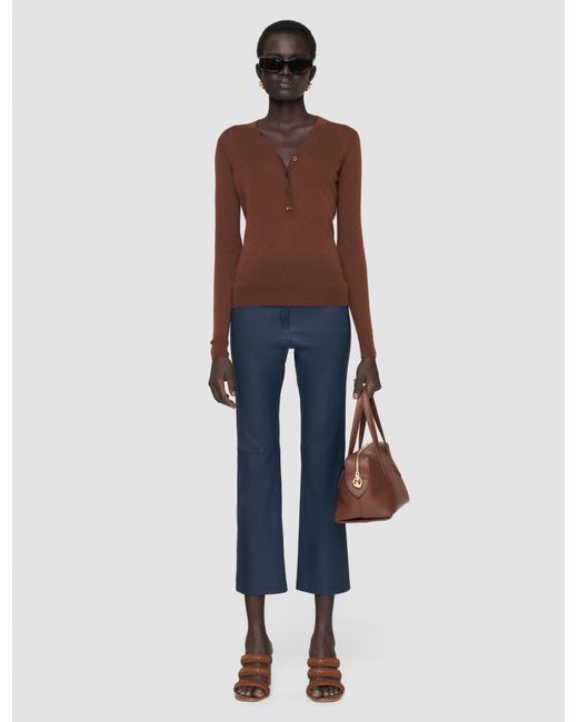Joseph Blue Duke Leather Stretch Trousers