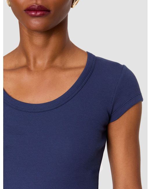 Joseph Blue Saba Cotton Rib Top