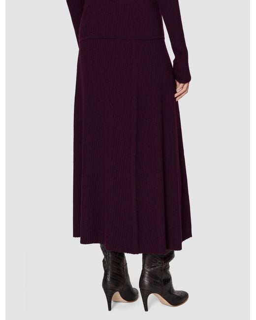 Joseph Purple Hallie Merino Wool Rib Skirt