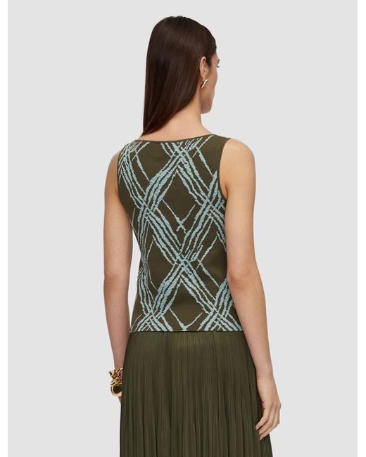 Joseph Green Aouda Check Cotton Silk Knit Top