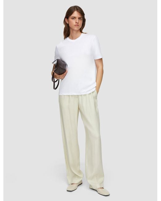 Joseph White Cotton Silk Jersey T-Shirt
