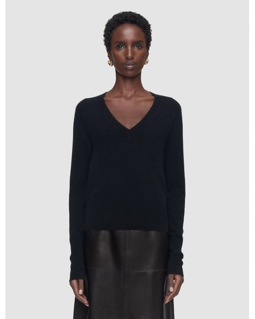 Joseph Black Lucille Light Pure Cashmere V Neck Jumper
