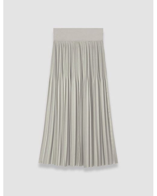 Joseph White Rabat Pleated Satin Skirt