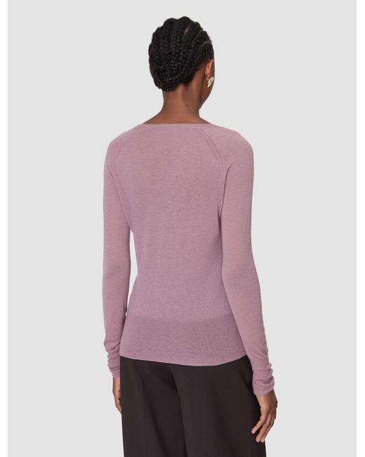 Joseph Pink Cetus Cashair V Neck Jumper