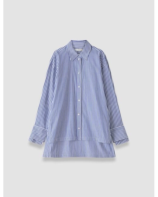 Joseph Blue Theia Cotton Stripe Shirt