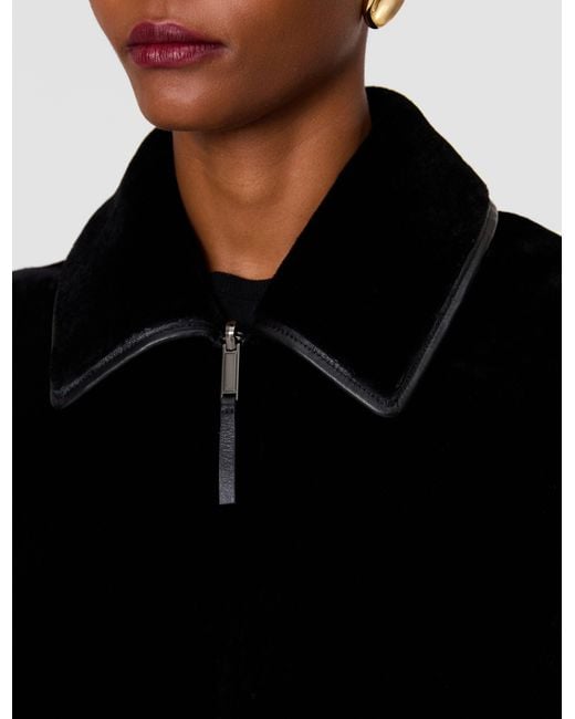 Joseph Black Caspian Soft Shearling Reversible Coat