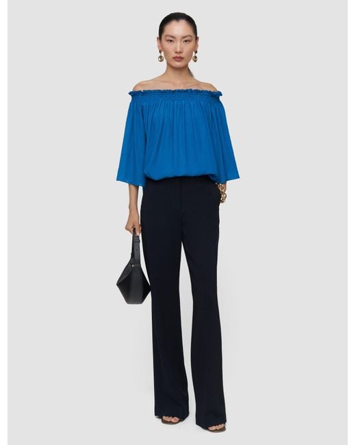 Joseph Blue Emi Textured Silk Top